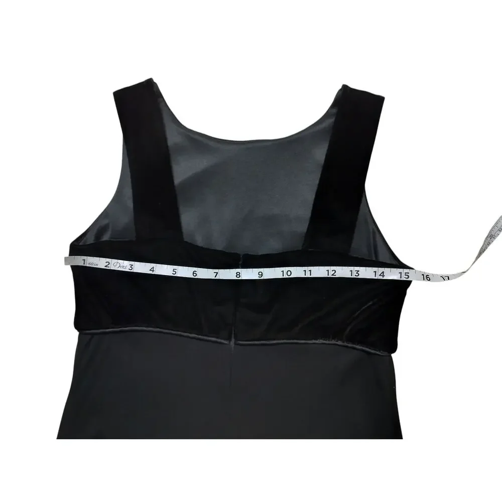 Donna Ricco Women's Vintage Black Velvet Top Maxi Dress Sleeveless size 6